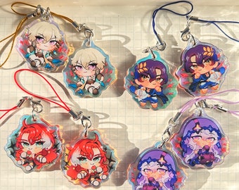 Penacony / Cosmic Holographic Phone Charms - Honkai Star Rail Dr Ratio Argentine Aventurine Black Swan HSR Keychain stair starrail