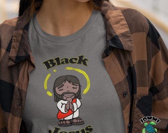 Black Jesus Spiritual Tee: Religious Faith Apparel