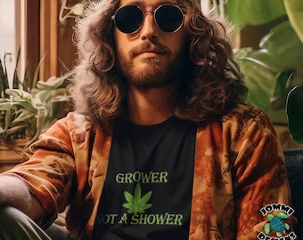 Marijuanaodlare, inte dusch, t-shirt, vuxen humortröja
