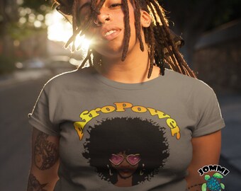 Camiseta Afro Power Black Pride: Camiseta de mujer afroamericana