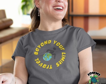 Camiseta de viaje en silla de ruedas: Más allá de tus límites, orgullo por la accesibilidad