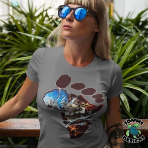 Die Reise African Footprint T-Shirt, afrikanische Karte T-Shirt, schwarzes Geschichts-T-Shirt, afrikanische Kultur bedrucktes T-Shirt, afroamerikanisches T-Shirt, schwarzes Erb-T-Shirt