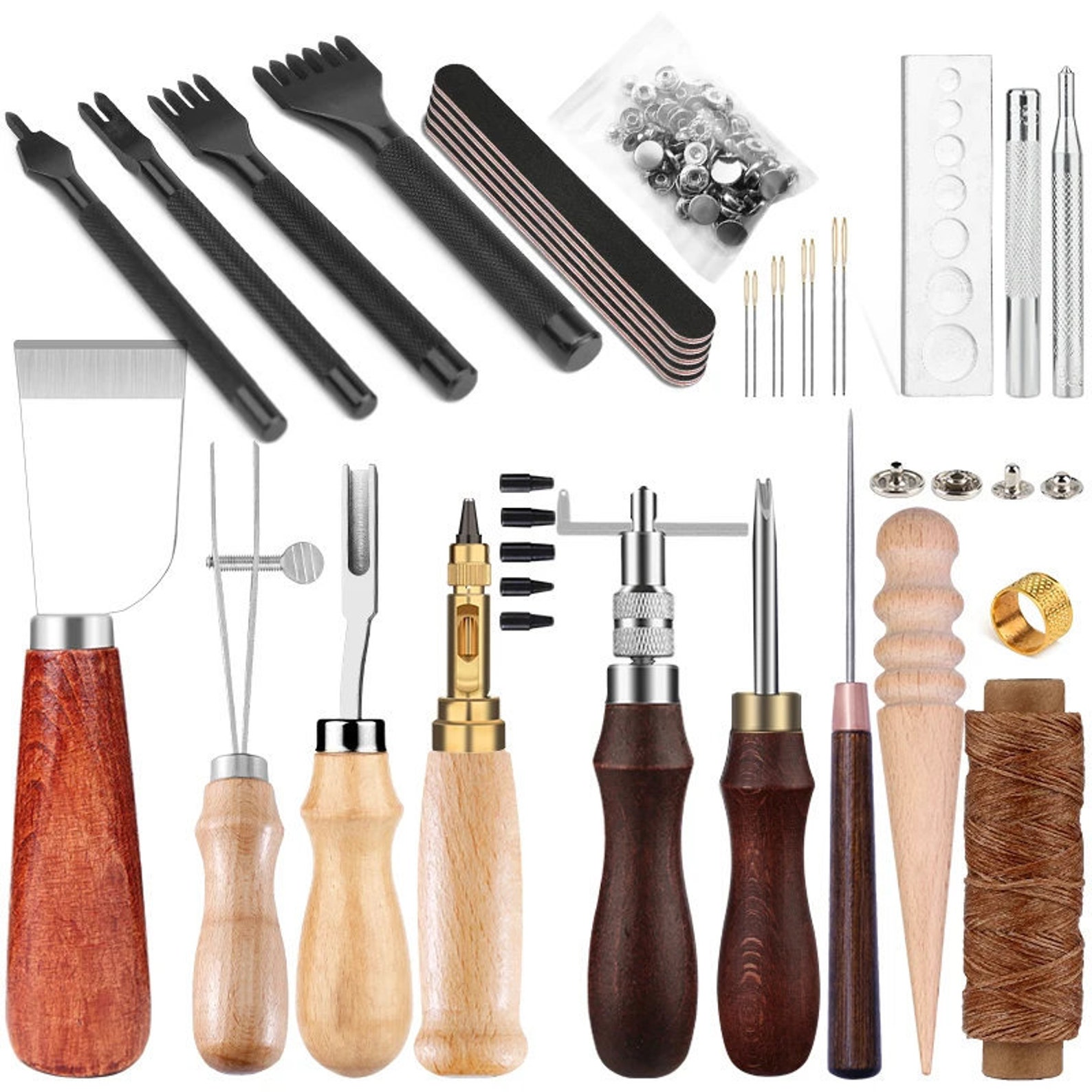 Leather Craft Tool Leather Working Kit With Sewing Needle Stitching ...