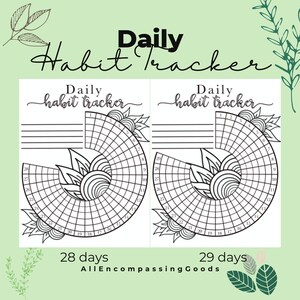 Printable Minimalist Habit Tracker, Daily/Monthly Habit Tracker, Routine Tracker, Progress Tracker, 28, 29, 30, 31 Day Habit Tracker