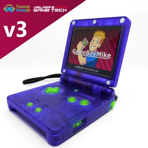 Metroid Themed Gameboy Advance SP - IPS Screen / USB-C Charging / Extended Battery