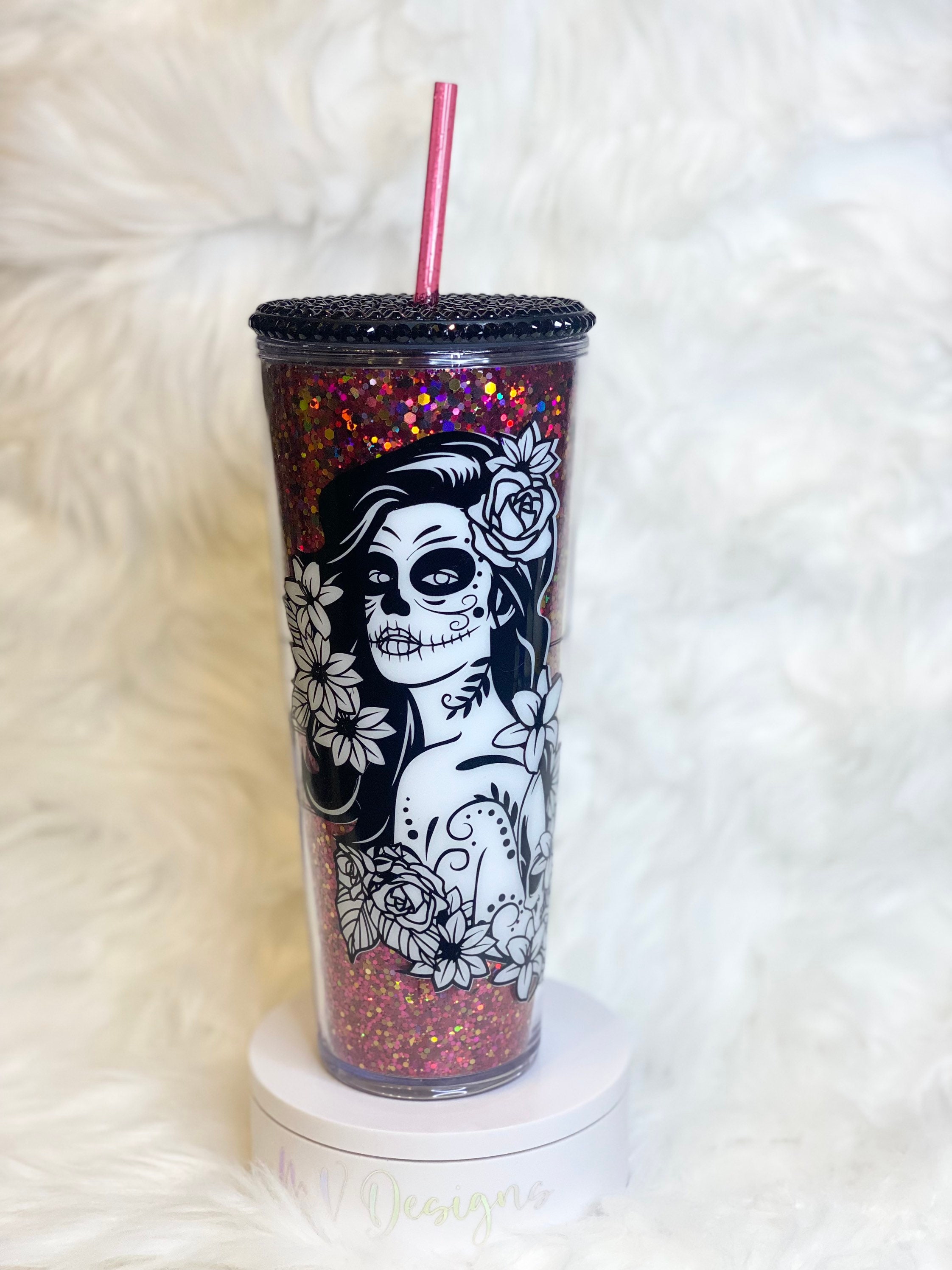 Cute Dancing Skeleton Iced Coffee Cup With Lid & Straw, Butterfly Glass  Drink Cup, Glass Can Tumbler, Aesthetic Trendy Jar, Day of the Dead 