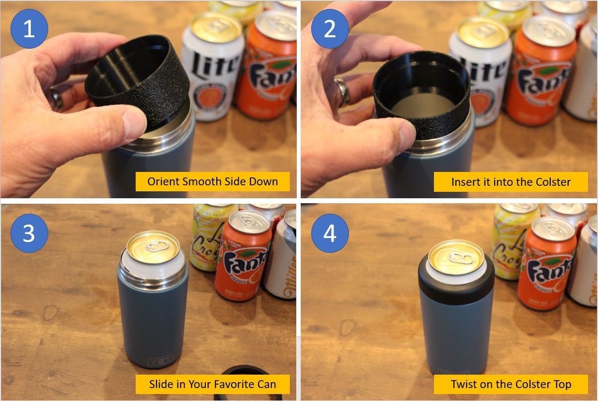 4More - 16 oz Can Adapter for The Yeti Colster - Perfect for 16 oz. Cans of  Craft Beer! Patented! Adapter ONLY