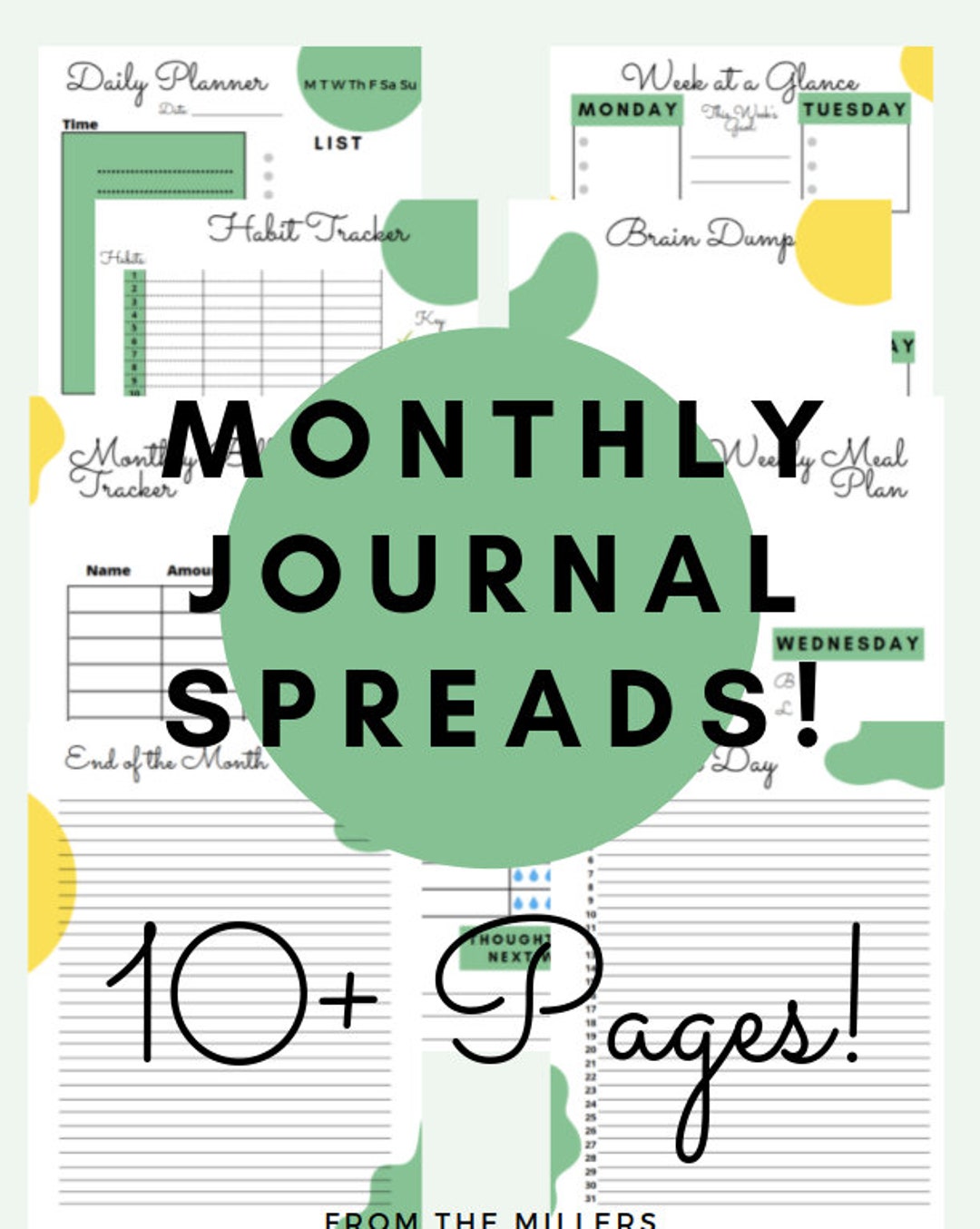 Monthly Journal Planner Printable Etsy