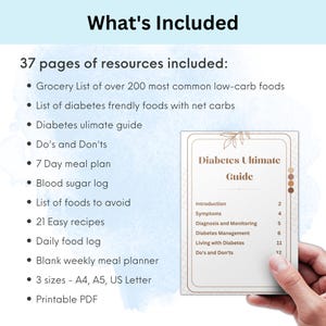 Diabetic food list and low carb chart for managing blood sugar, ideal for beginners or prediabetes lifestyle changes