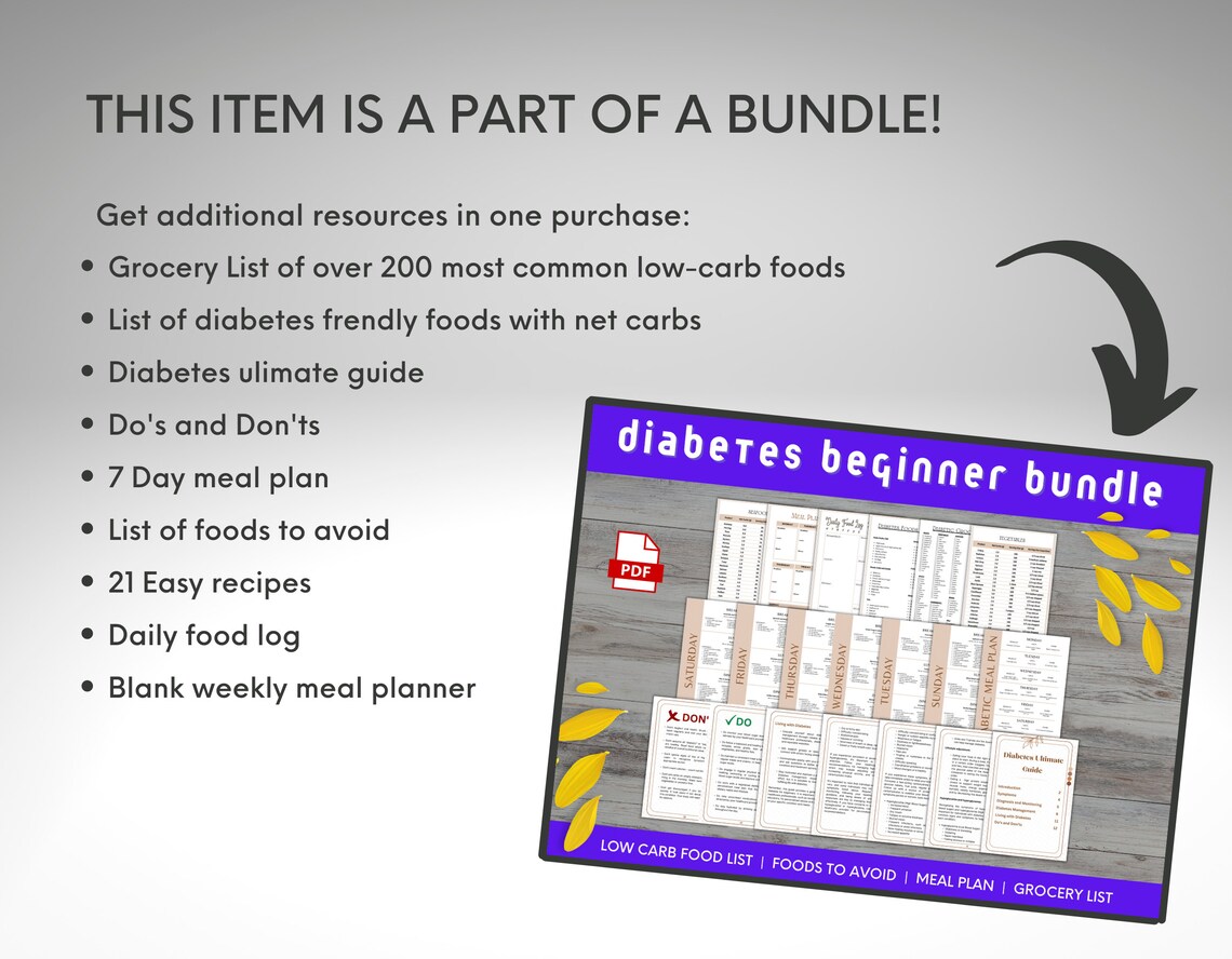 Printable Carb Counting Food List PDF Keto &amp; Diabetes Food - Etsy