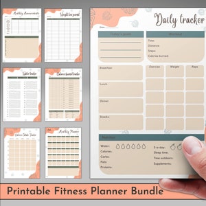 Fitness Tracker Printable | Daily Fitness Planner | Weight Loss Planner | Monthly Fitness Planner | Fitness Tracker PDF