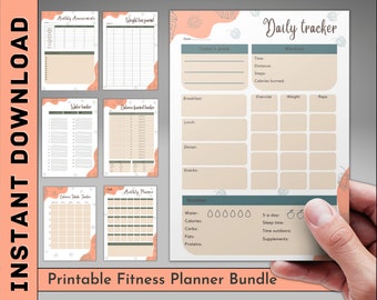 Fitness Tracker Printable | Täglicher Fitness-Planer | Abnehm-Planer | Monatlicher Fitness-Planer | Fitness Tracker PDF