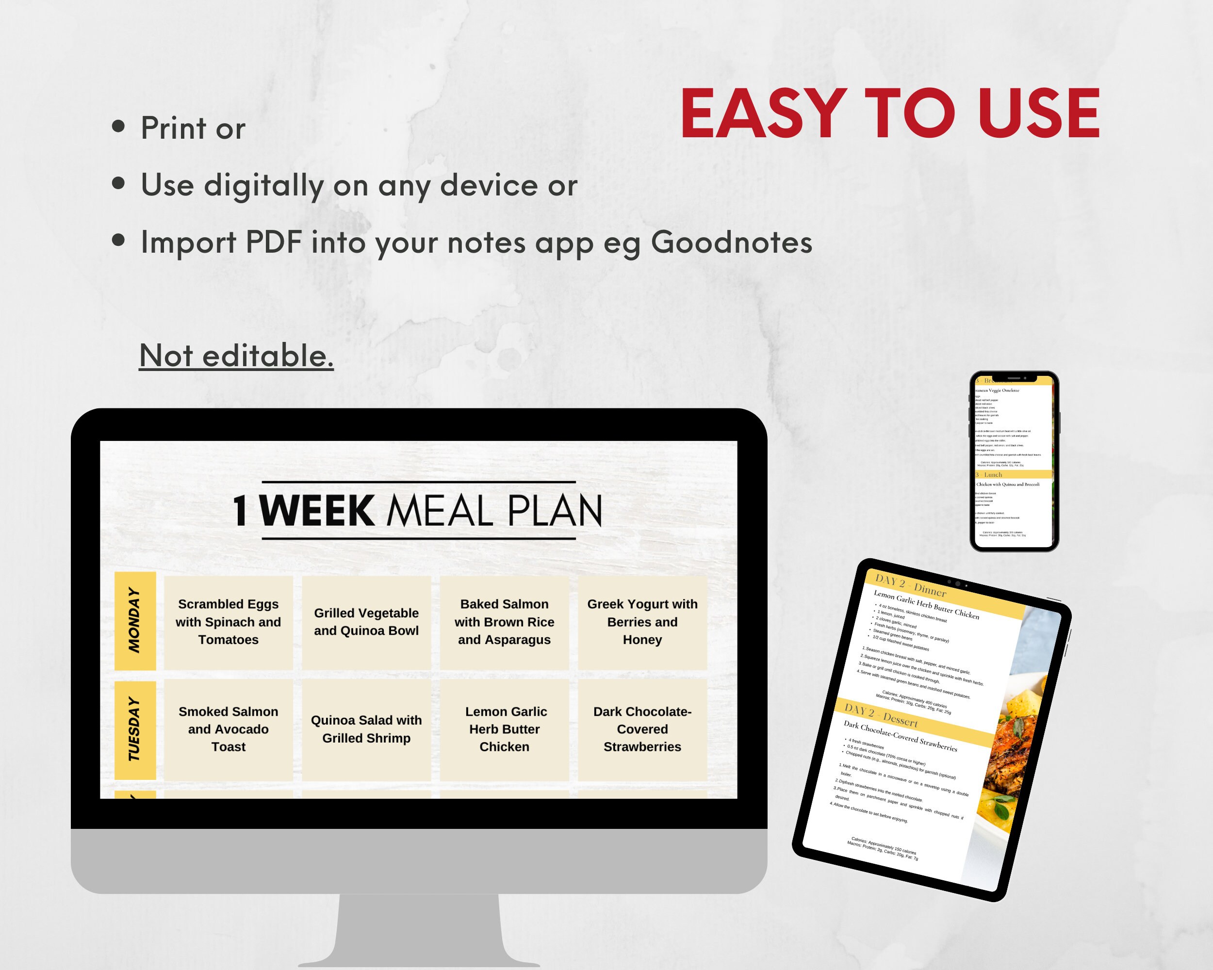 7 Day Healthy Diet Plan Balanced Diet Plan Weekly Meal Plan Printable 