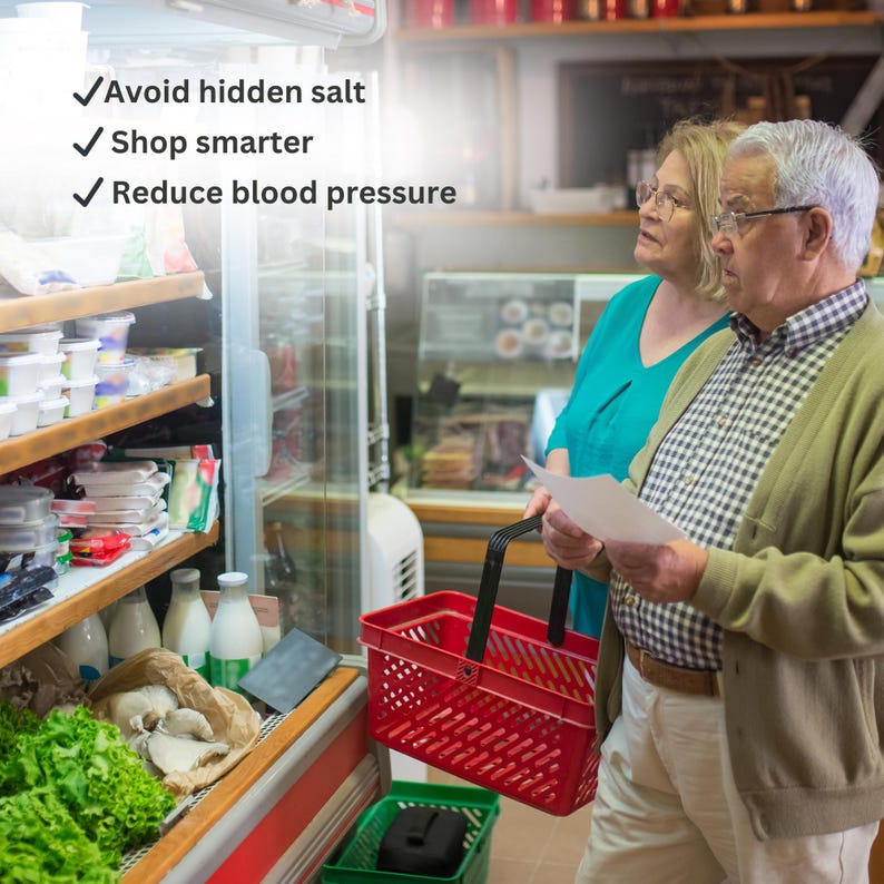 Visual meal planning aid with sodium data per 100g, ideal for reducing salt intake and cooking healthier meals.