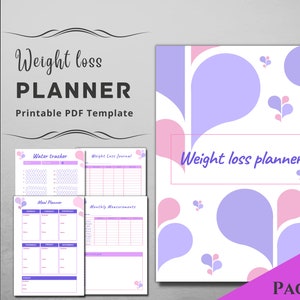 Gewichtsverliesplanner, gewichtsverliesgrafiek, gewichtsverliesdagboek, maaltijdplanner, gewichtsverliestracker, afdrukbare fitnessplanner-pdf