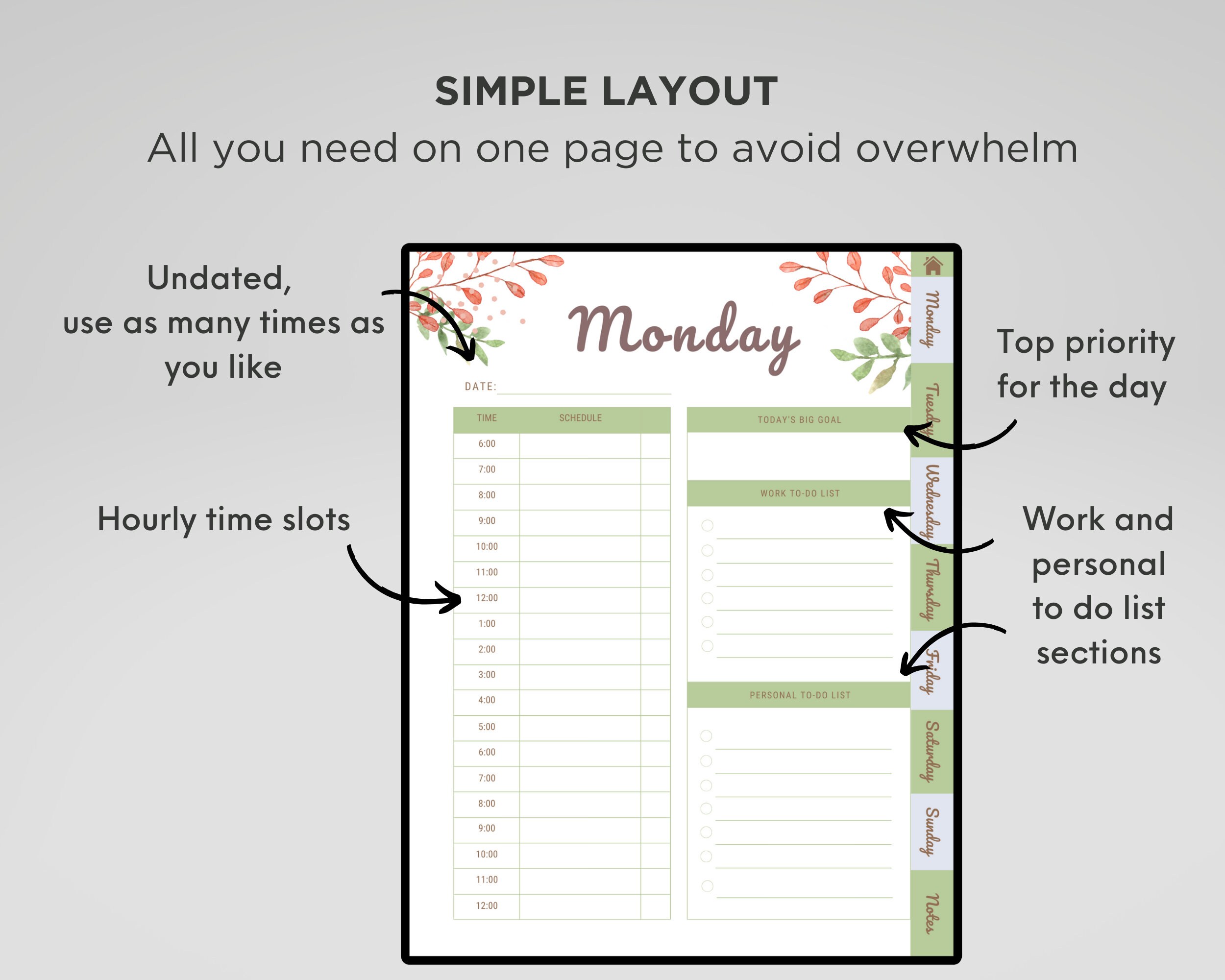 Neurodivergent Weekly Planner