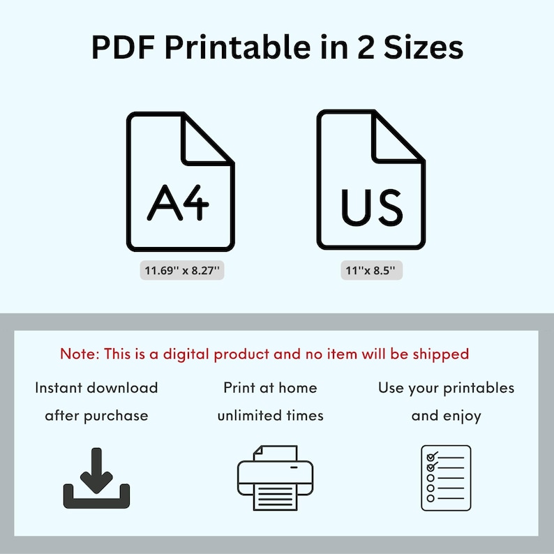 A4 and US Letter icons showing sizes of the low sodium chart PDF, clearly marked as an instant download, no physical shipping involved.
