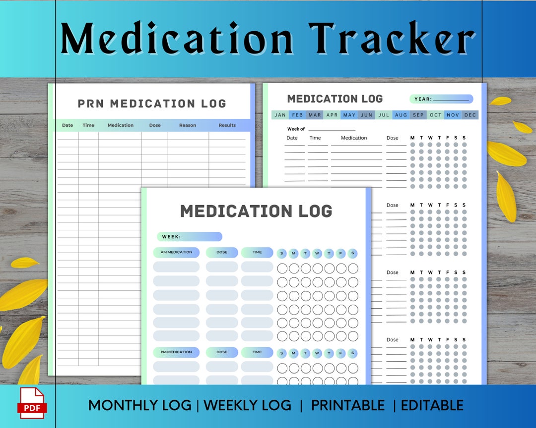 PRN Medication Tracker Printable AM PM Medication Tracker Etsy PRN Medication Tracker Printable AM PM Medication Tracker Etsy
