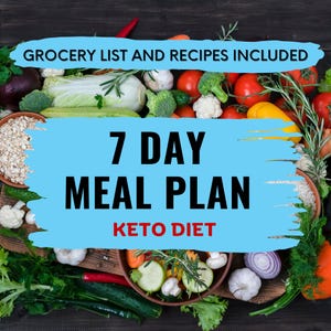 7 day keto meal plan PDF with grocery list and recipes for easy weekly low carb eating at home