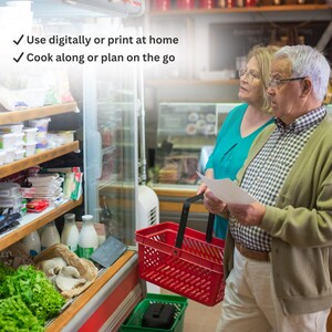 Digital download PDF guide with recipes grocery list and 1500 calorie structure