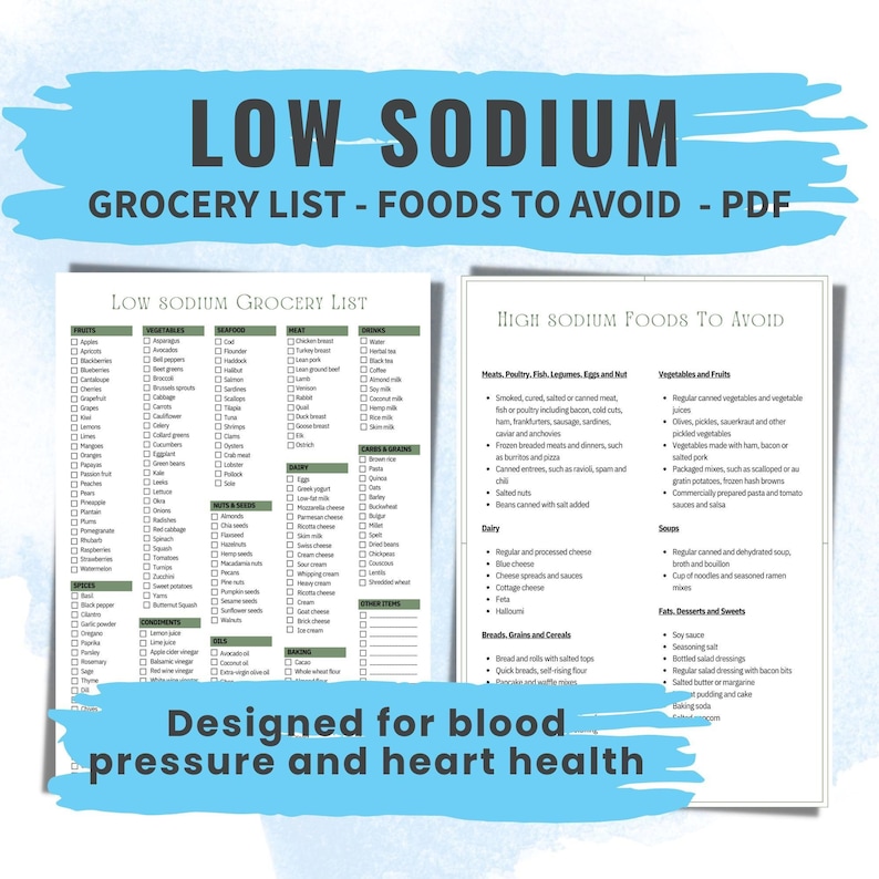 low sodium grocery list for meal planning