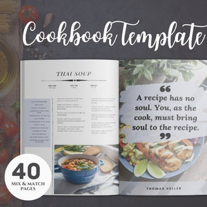 Editable E Cookbook Template, 8.5x11 Recipe Binder Template, Printable A4 A5 Recipe Book Template, Recipe Binder Canva
