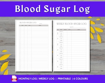 Blood Sugar Log, Printable Glucose Tracker, Monthly Blood Sugar Journal, Gestational Diabetes, Diabetic Planner PDF, Diabetic Log Book