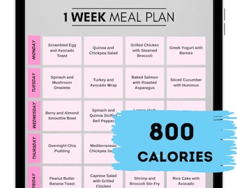 Plan de dieta semanal de 800 calorías con Plan de