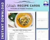 Blank Recipe Book Template, Editable Recipe Template Word, Ebook Recipe Binder, Printable Recipe Book Template, Recipe Cards
