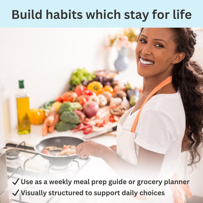DASH food list held on tablet screen, showing clean layout for easy tracking during cooking or meal planning.