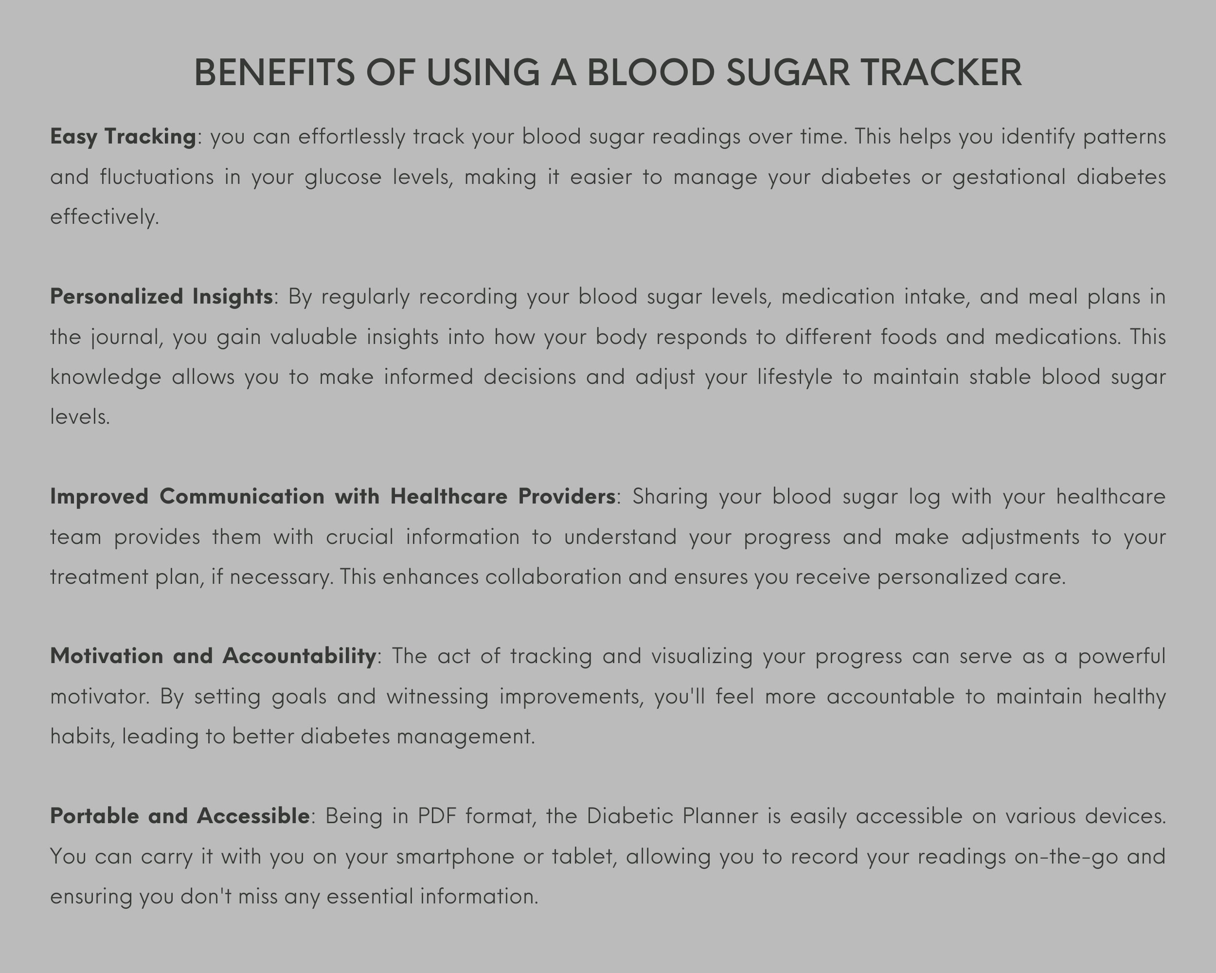 Blood Sugar Log, Printable Glucose Tracker, Monthly Blood Sugar Journal
