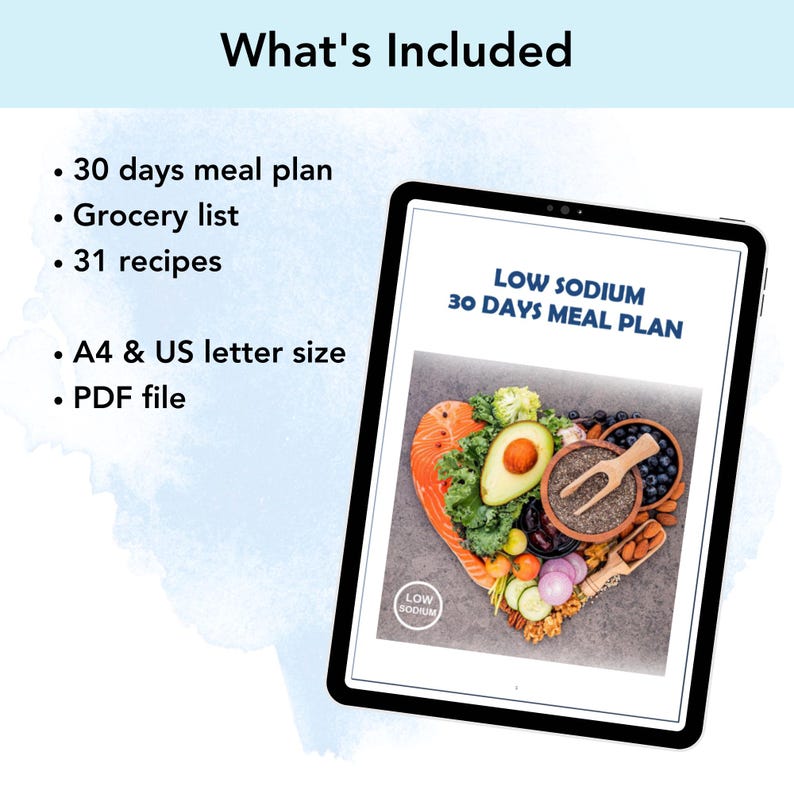 Beginner friendly low sodium meal plan with 1500 calorie daily menu and 2 snacks included