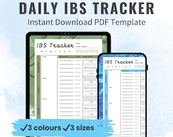 IBS Tracker PDF Daily Food Journal Printable Symptom Tracker Food Sensitivity Log Pain Tracker Digestive Health Journal