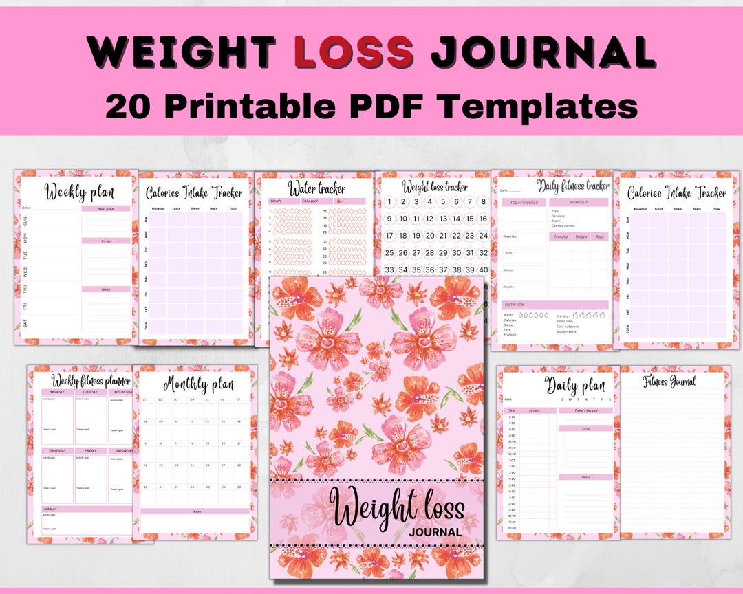 My Weight Loss Journey Journal, Weight Loss Chart, Weight Loss Tracker