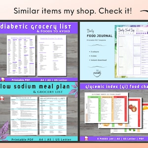 7 Day Diabetic Meal Plan With Recipes PDF, Printable Diabetic Weekly ...