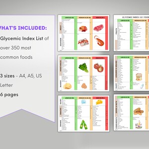Printable Glycemic Index Food Chart Low GI Food List High Glycemic ...