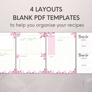 Recipe Card Template | Printable Recipe Binder | Recipe Book Template | Family Cookbook Template | Recipe Cards