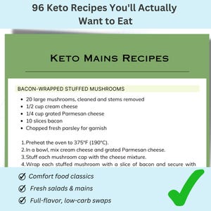 Keto beginner guide with 100+ pages including food logs, macro trackers, and workout planners for a complete health reset.