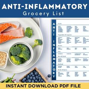 Lista de compras antiinflamatorias Los mejores alimentos para la inflamación Lista de alimentos desintoxicantes Lista de compras de alimentación saludable Dieta para enfermedades autoinmunes PDF