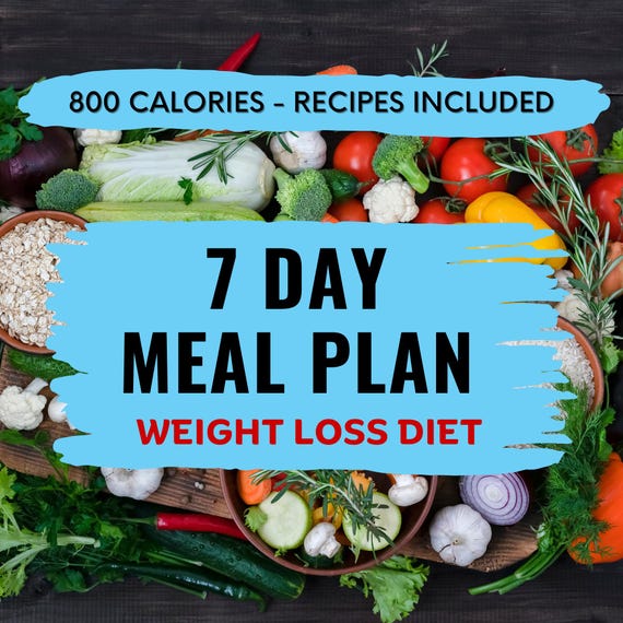 Calorie Deficit Plan Low Calorie Diet Plan Menu Recipes Weekly 800 Calorie Diet Meal Plan 7 Day Diet Plan for Fast Weight Loss Printable PDF