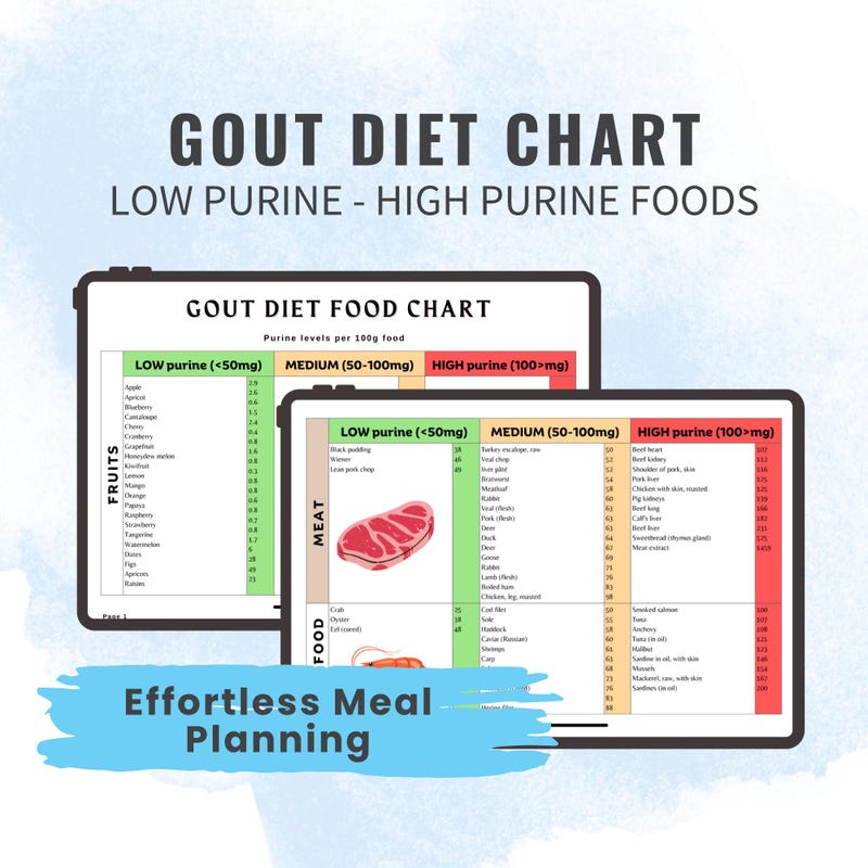 Gout Diet Plan Etsy