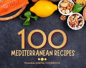 Mediterranean Diet Recipes, Recipe Book Mediterranean Cookbook, Easy Recipes Healthy Diet, Breakfast Lunch Dinner Recipes - Printable PDF