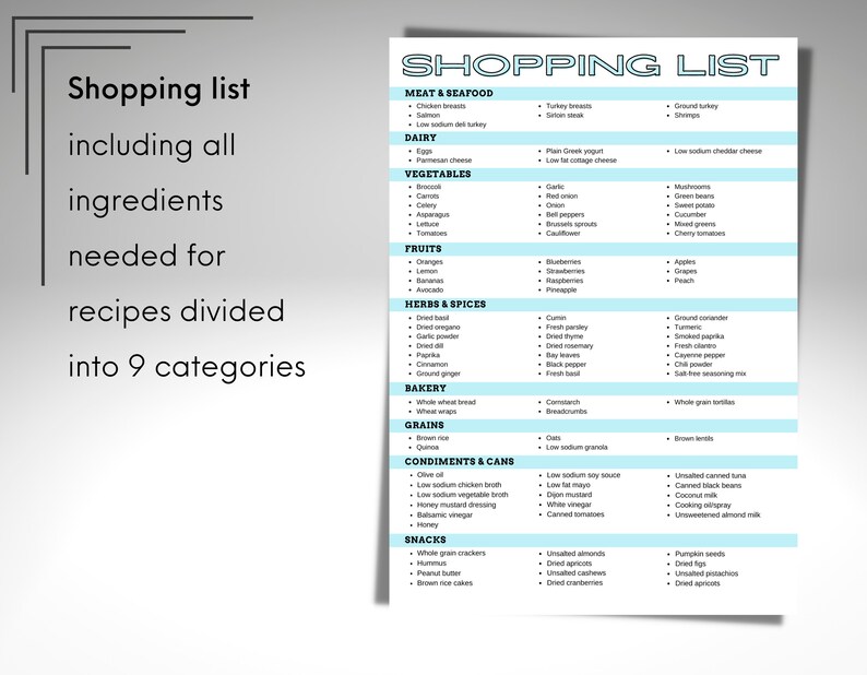 7 Day Low Sodium Meal Plan With Printable Grocery List Low Salt Diet Plan 1500 Calorie Kidney