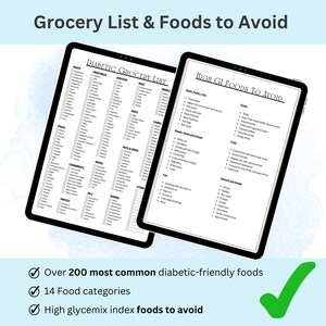 Printable diabetes grocery list and meal guide to simplify shopping and meal prep for diabetic-friendly living