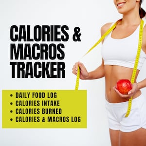 Weekly Macro Tracker, Calorie Counting Journal, Calorie Macro Tracker, Daily Calorie Log, Printable Food Tracker, Digital Food Log Macro