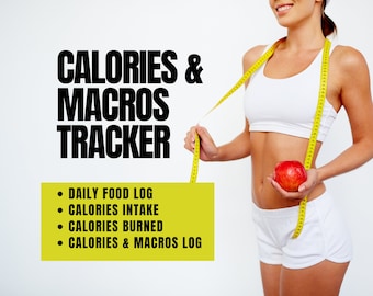 Weekly Macro Tracker, Calorie Counting Journal, Calorie Macro Tracker, Daily Calorie Log, Printable Food Tracker, Digital Food Log Macro