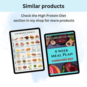 PDF poster of top protein-rich foods sorted by portion size and protein content, ideal for weight loss diets