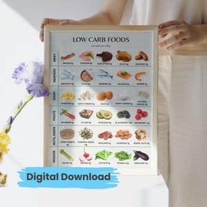 Diabetes Chart Low Carb Foods for Diabetics Diabetes 2 Diet Food List Nutritional Guide Poster Printable Prediabetes Infographic PNG