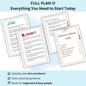 Diabetic bundle with meal tracker and do’s and don’ts sheet, great for creating a consistent eating routine