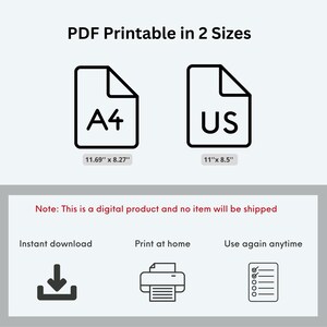 PDF printable in 2 sizes slide showing A4 and US Letter format icons for 800 calorie meal plan with instant download print at home and use again anytime noted